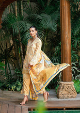 SS25DA-2753 YELLOW 2PCS HAND EMBELLISHED KURTA WITH TROUSER